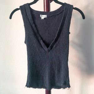 Woven Black V-Neck Tank - Silence & Noise